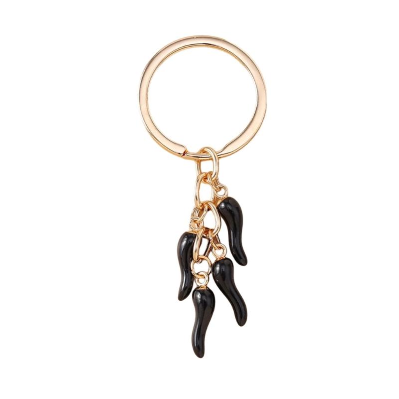 Fun Mini Chili Keyring Stylish Decorative Zinc Alloy Keychain Hanging Ornament For Keys Purses Gift
