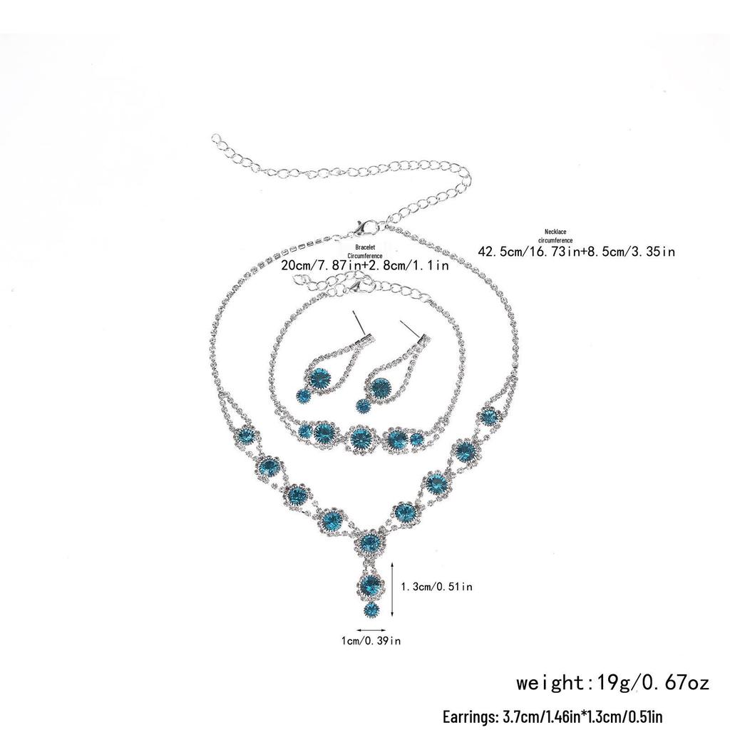 **Elegantes Light Luxury Schmucktrio**: Ohrringe, Armband, Halskette**