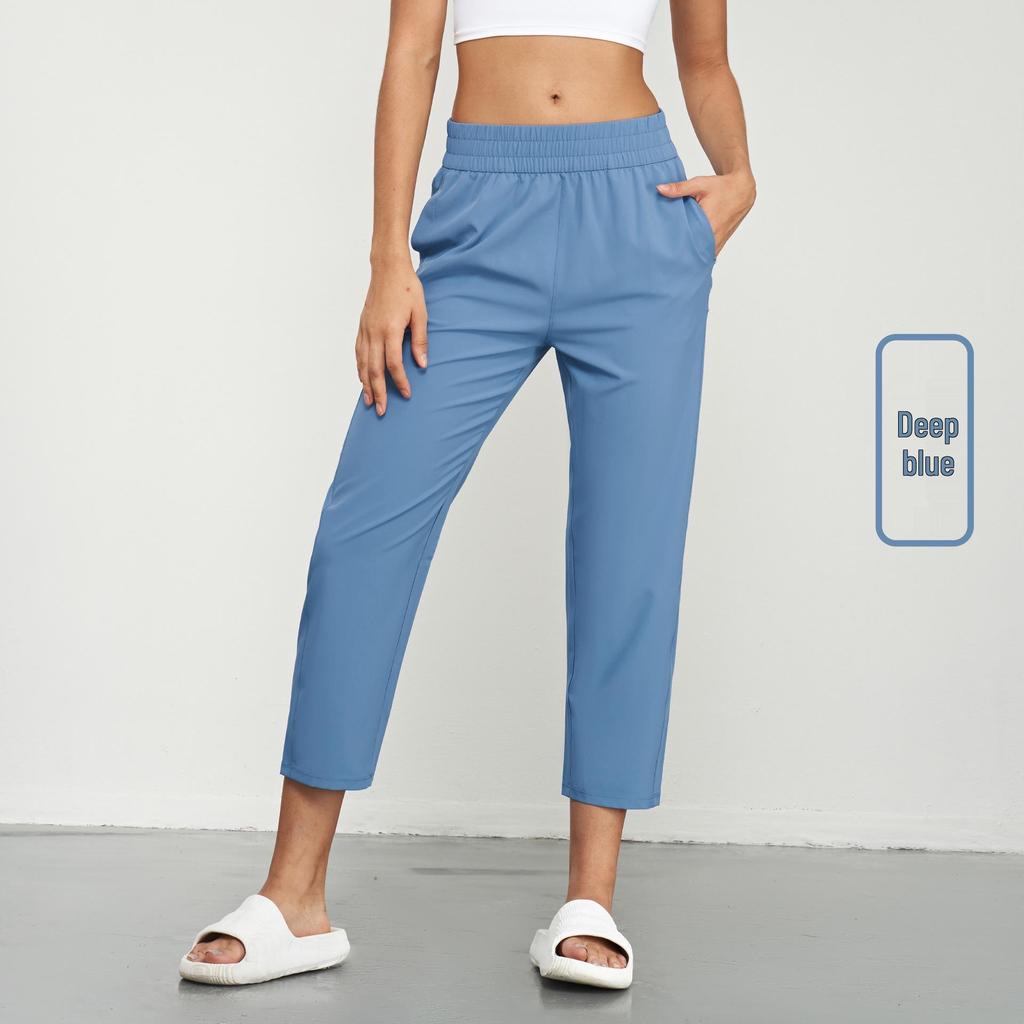 Aidu Women's Quick-Dry Casual Cycling Pants: Loose, Sun-Protective, Light, and Ideal for Outdoor Training and Fitness.