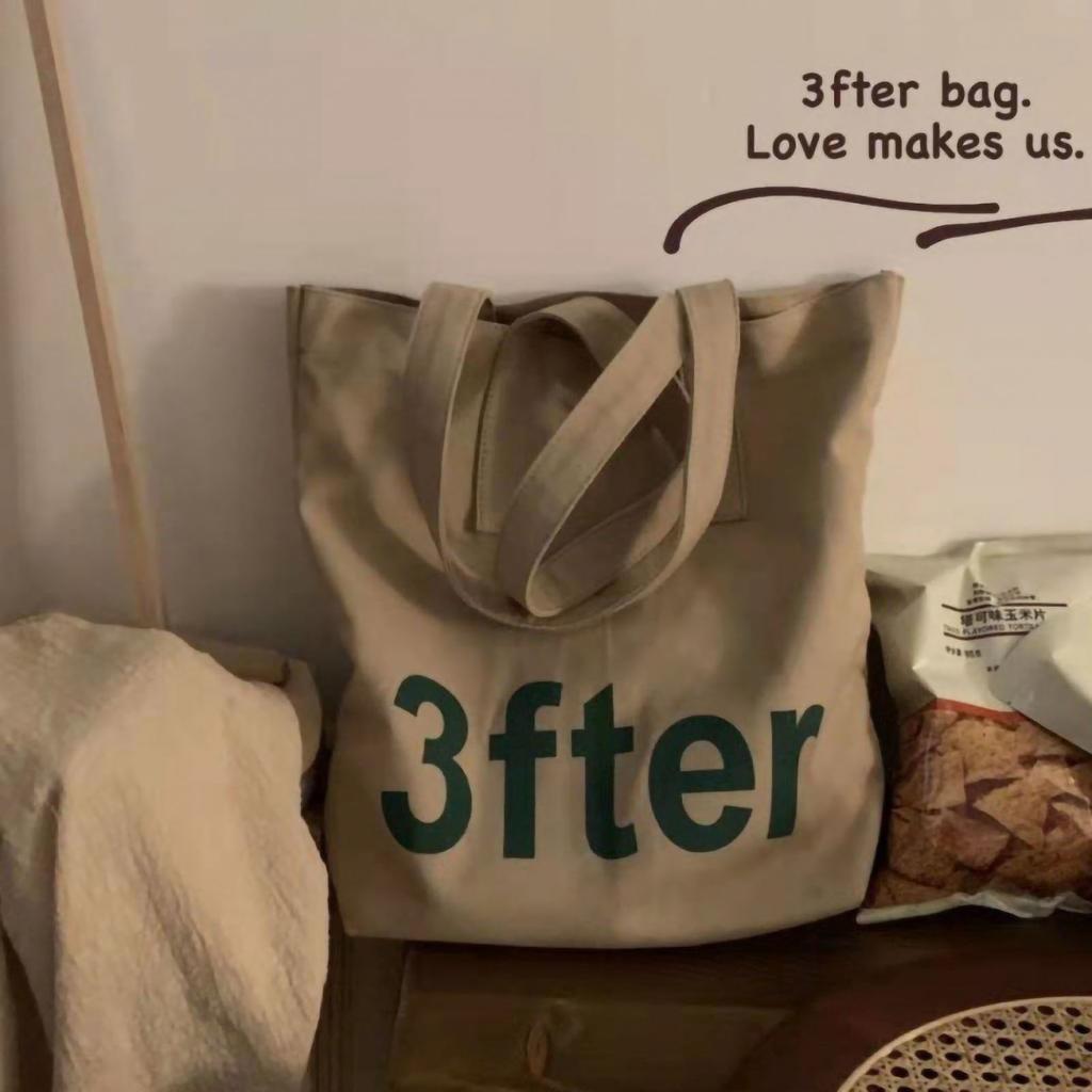 Canvas Tragetasche Schlichte Studentenumhängetasche mit hoher Kapazität mit versteckter Tasche für Frauen 3FTER