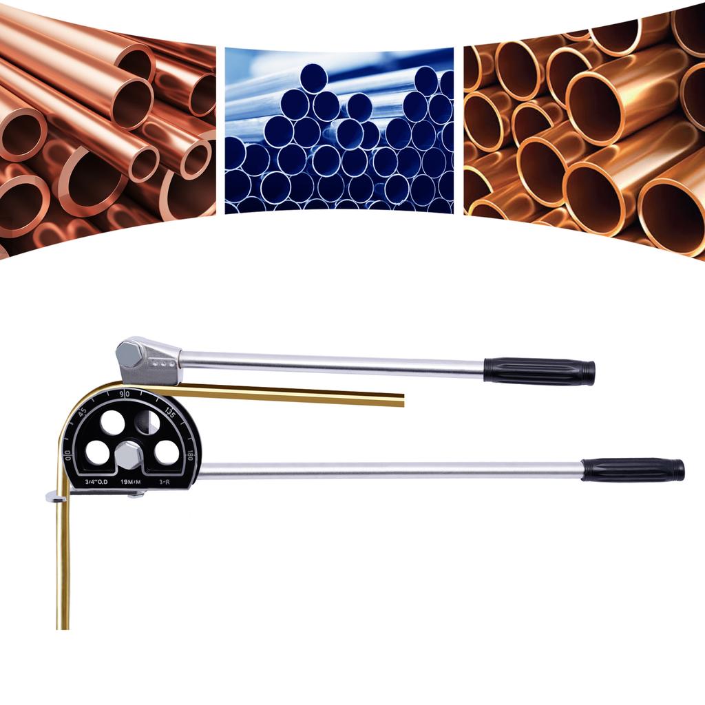 3/4”OD Tubing Bender Manual Pipe Tube Bender 180 Degree HVAC Bending Tool for Copper Aluminum Pipes Air Conditioner Repair
