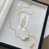 Metal Water Drop Tassel Pendant Necklace - Elegant European & American Style Choker for Women