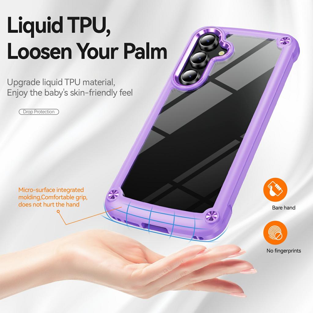 For Samsung Galaxy S25 FE Case Anti-Drop Alloy Lens Frame PC + TPU Phone Cover