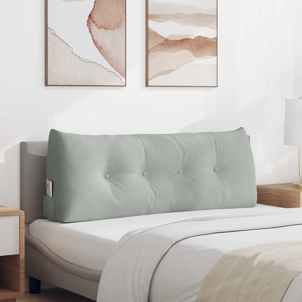 Back Pillow Light Gray 120 x 24 x 50 cm Velvet