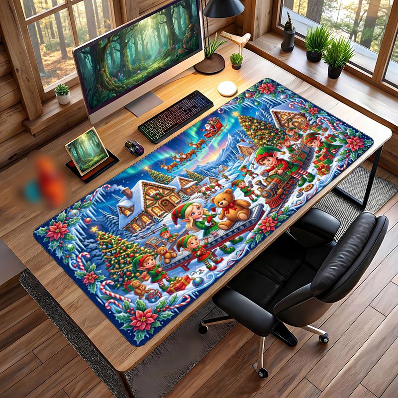 Christmas Printed Mouse Pad Non Slip Desk Mat For Office Gaming Home Use Holiday Gift