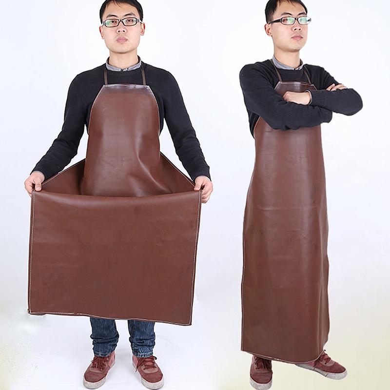 Waterproof Oil Proof Aquaculture Extended PU Leather Apron Thickening Kitchen Canteen Restaurant Labor Protection Home Appliance
