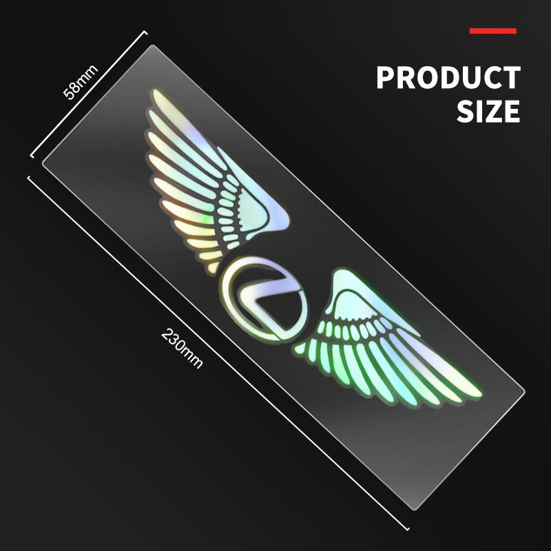 Car Logo Angel Wings Decoration 3D Reflective Waterproof Sticker For Lexus F-SPORT ES RX NX LS UX LM LX GX LC RZ IS CT GS RC HS