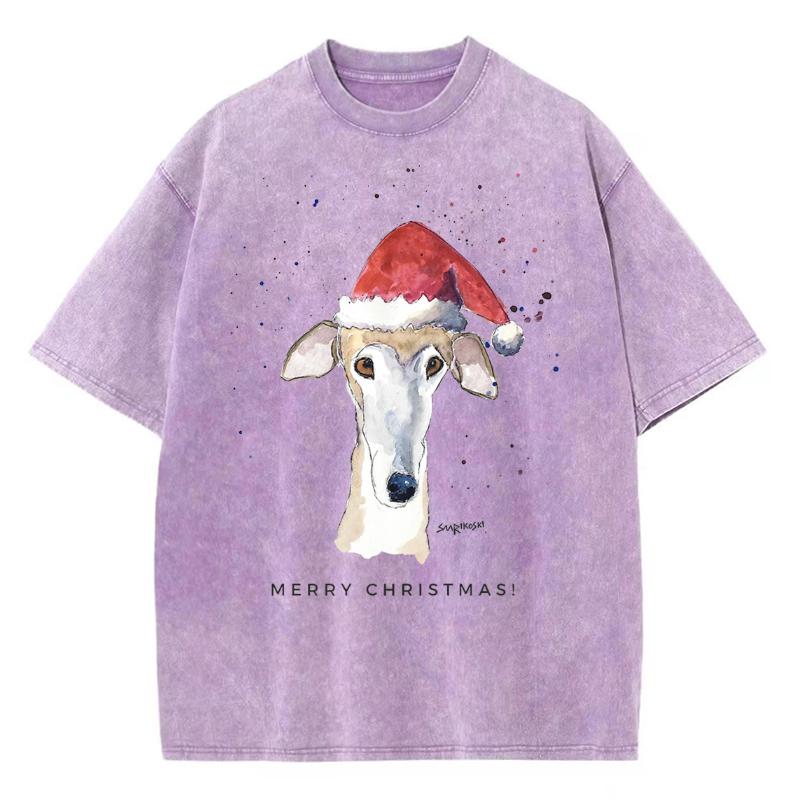 

Летняя футболка Праздничный Повседневный стиль Парная футболка Принт Рождественский Олень Сделать Старым Имитация Ковбоя Круглый воротник 3XL