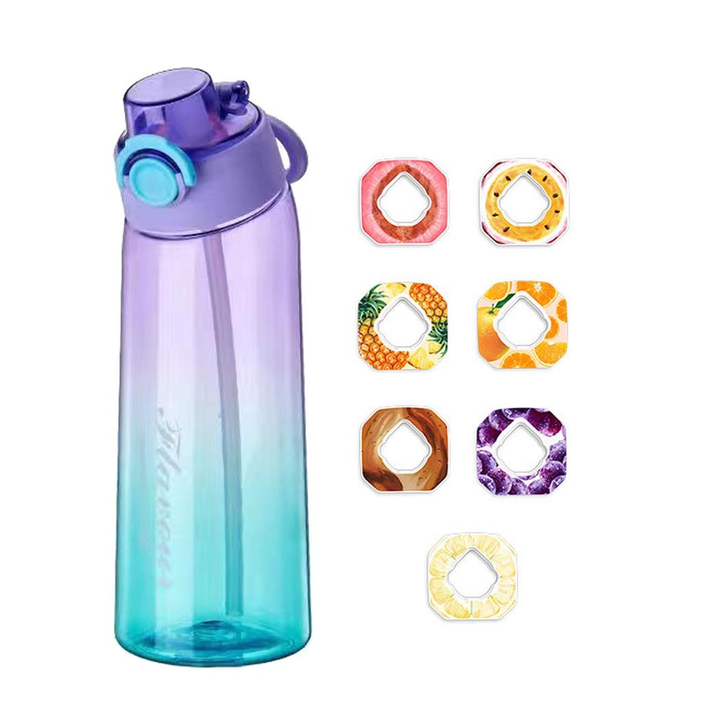 Water Bottle With 7 Pods, 900ML Fruit Water Bottle, 0% Sugar Water Cup, Sports Water Cup