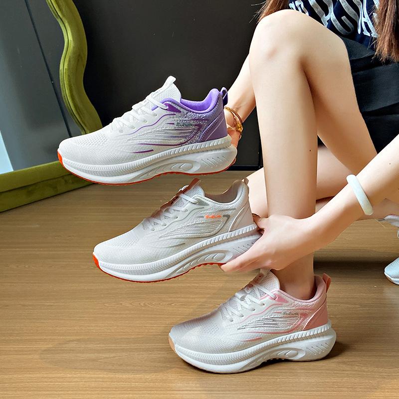 2025 spring new fly-woven shoes Korean version of sports women's mesh breathable student casual shoes platform running K2515