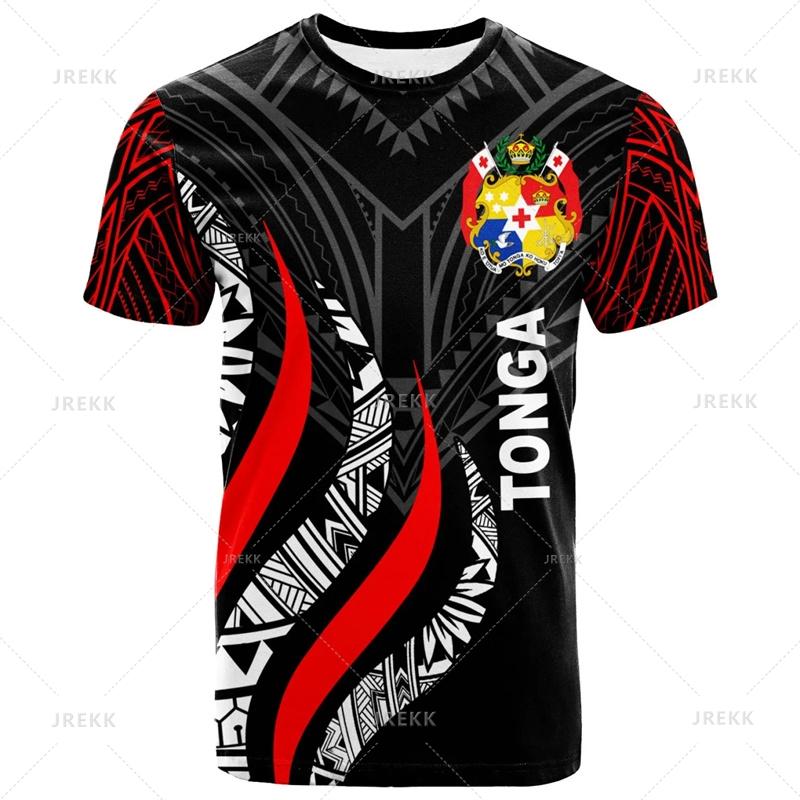 Vintage 3D The Kingdom Of Tonga Printed T Shirt Oceania Tonga National Day Graphic T-shirts Fashion Mens Clothing Tee Shirts Top