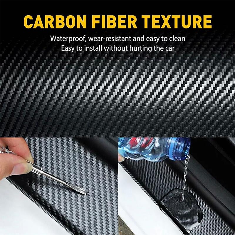 Car Door Sill Sticker Carbon Fiber Protective Film For Jeep Wrangler Grand Cherokee Avenger Compass Wagoneer Gladiator PatriotF