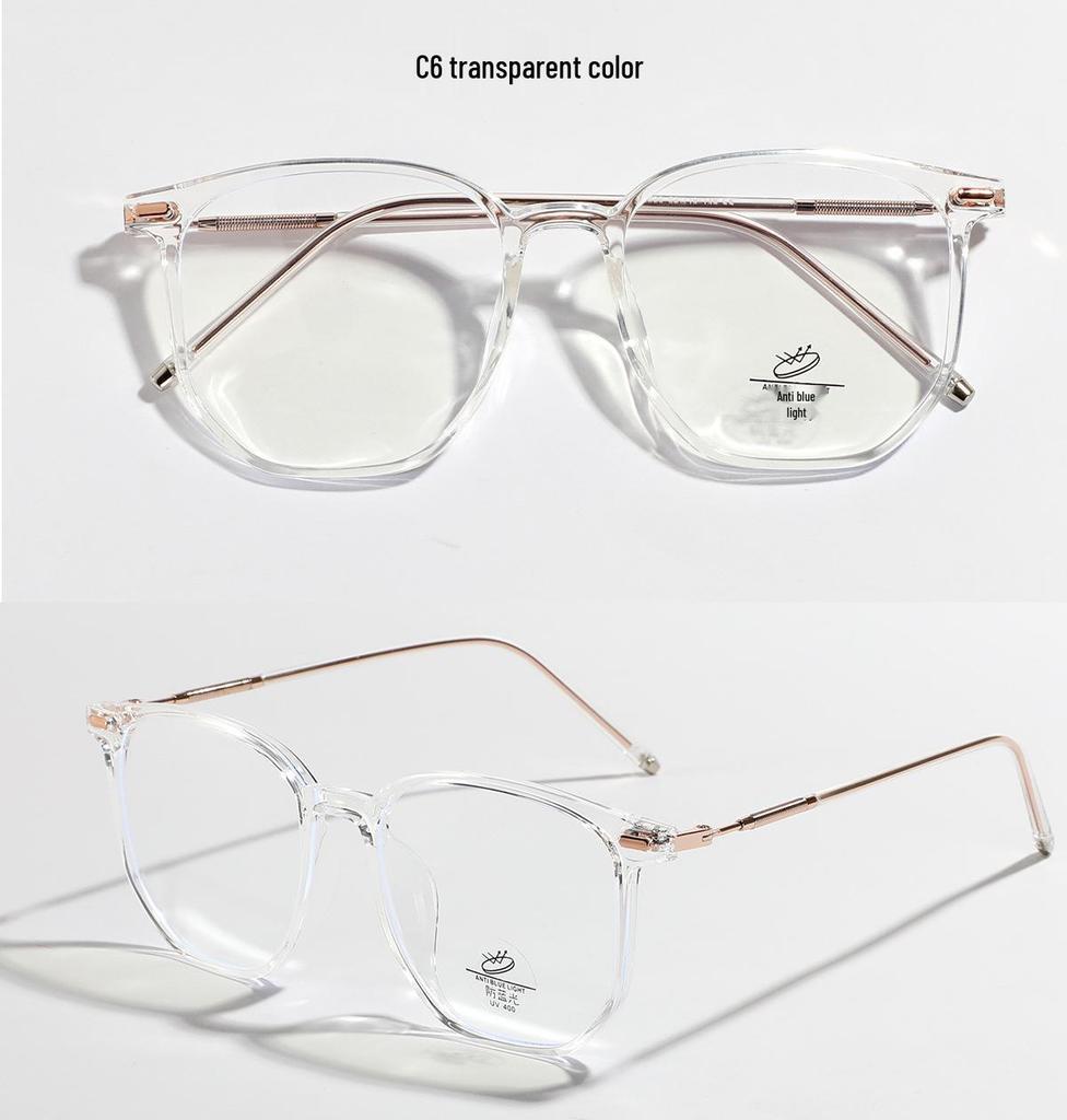 Xunge Retro Tea-Colored Flat Lens Glasses for Women