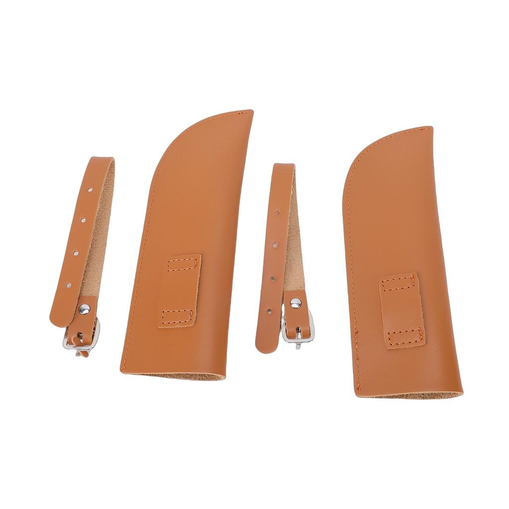 2PCS Equestrian Flag Holder with   Strap Buckle PU Leather Stirrup Flag Pole Carrier for Horse Training Riding Competition