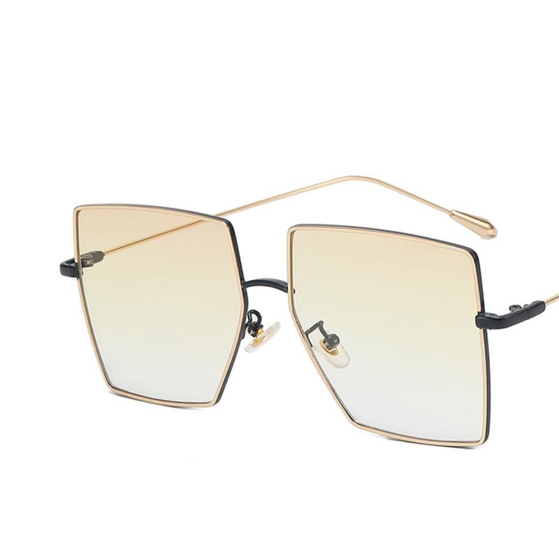 Durable Metal Metal Rectangular Oversized Sun Glasses Glasses Ladies Classic Luxury Sun Eyeglasses For Female Big Spectacle Frame Frame Gradient