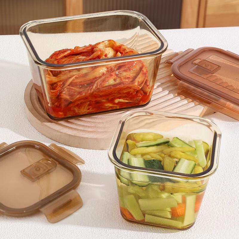 Ruhan Square Glass Food Container, 2600ML