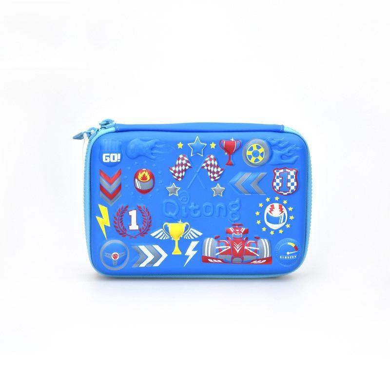 

Креативный 3D тиснение большой вместимости квадратный пенал канцелярская коробка высококачественная многофункциональная сумка для хранения канцелярских принадлежностей подарок для детей 3992-boy синий