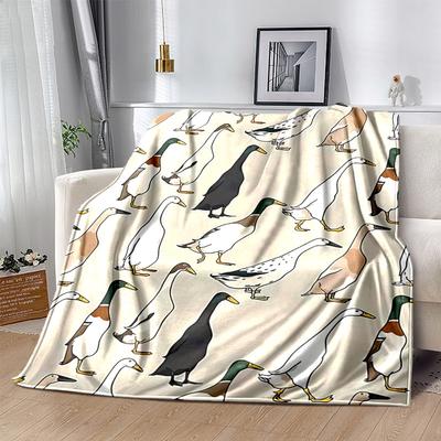 1 Stück Ente Muster Überwurfdecke Gemütliche Flanellhülle für Heimdekoration, Sofa, Bett .W072