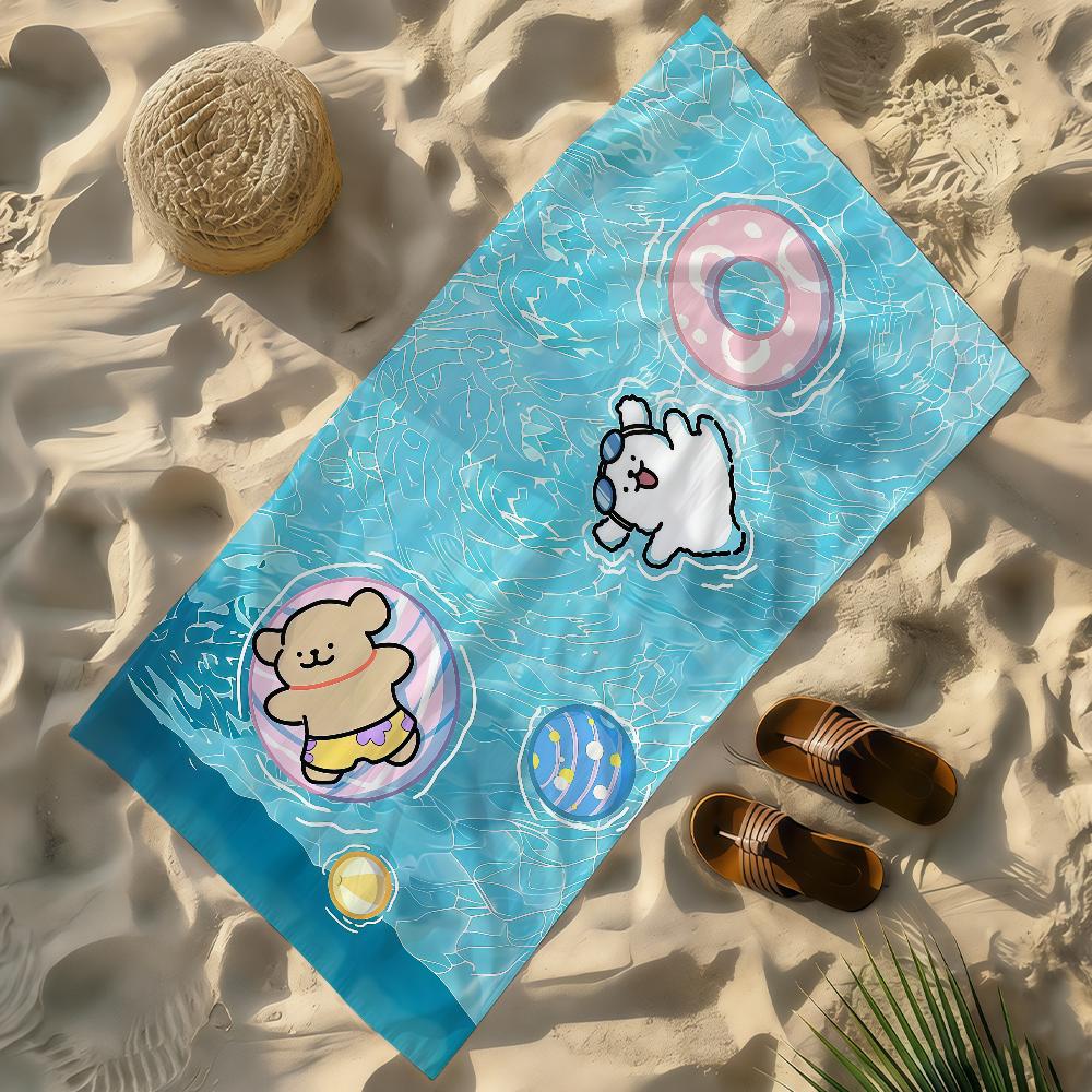 

Cartoon Cute M-MalteseS Line Dog Towel Soft Lightweight Anti-Sand Large Beach Towel Quick-Drying Bath Sports Family W30*H60(CM)