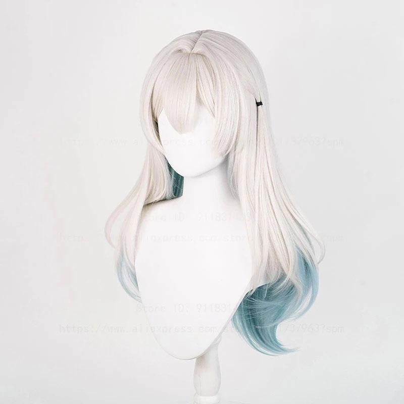 High Quality Honkai Star Rail Firefly Cosplay Wig 67cm Long Straight Heat Resistant Synthetic Hair Anime Cosplay Wigs + Wig Cap