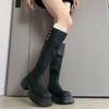 Zimní pouliční styl Dámské kozačky po koleno Módní platforma Boty se silnou podrážkou Dámské Punk Vintage Dlouhé kotníkové boty Zapatos De Muje