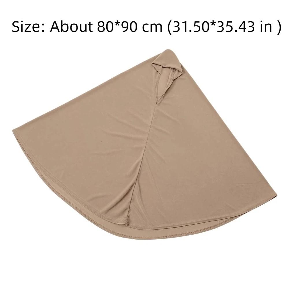 Breathable Jersey Solid Color Instant Hijab Four-Way Stretch Wrinkle-Resistant Women Khimar Skin-Friendly Anti-Slip Design