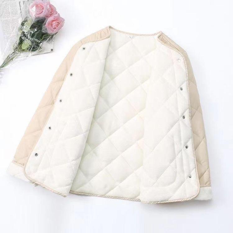 Moda coreana da donna Scollo a V Manica Lunga Monocolore Bottoni Top Parka Calde Tutto-fiammifero Semplicità Autunno Inverno Nuova Tendenza