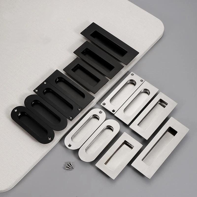 Poignée cachée en acier inoxydable Poignée de porte coulissante intégrée Poignée de tiroir de porte coulissante intégrée Poignée Noir Or Bronze