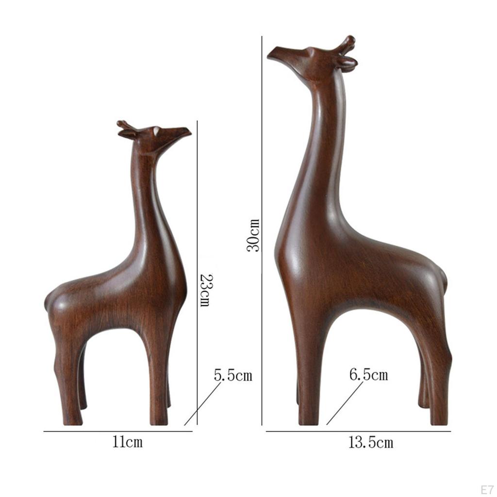 2Pcs Statue Craft Feng Shui Crafts Lucky Animal Figurines Sculpture for Mantel Home Tabletop Living