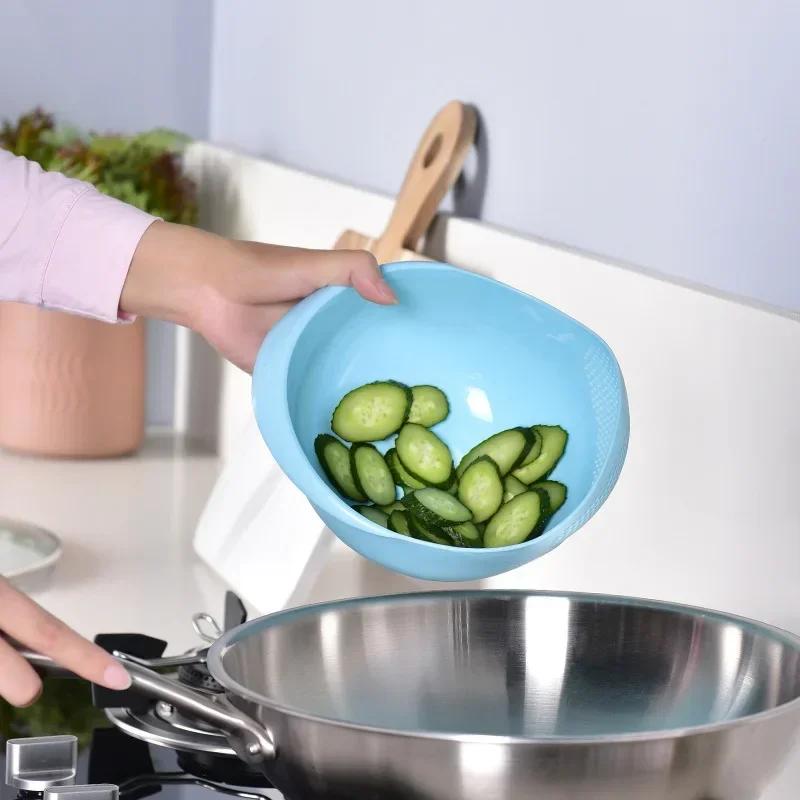 Setaccio per riso Colino in plastica Cestino di scarico da cucina con manici Ciotola di riso Colino Cestino Scarico lavello Utensili da cucina
