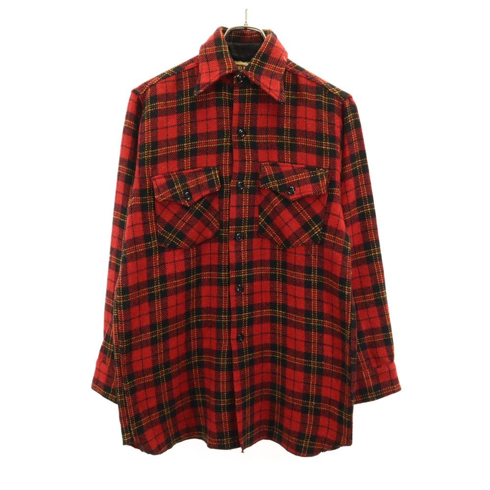 

RED KAP 60-е годы винтажная рубашка из шерсти с клетчатым узором, красная, мужская, б/у