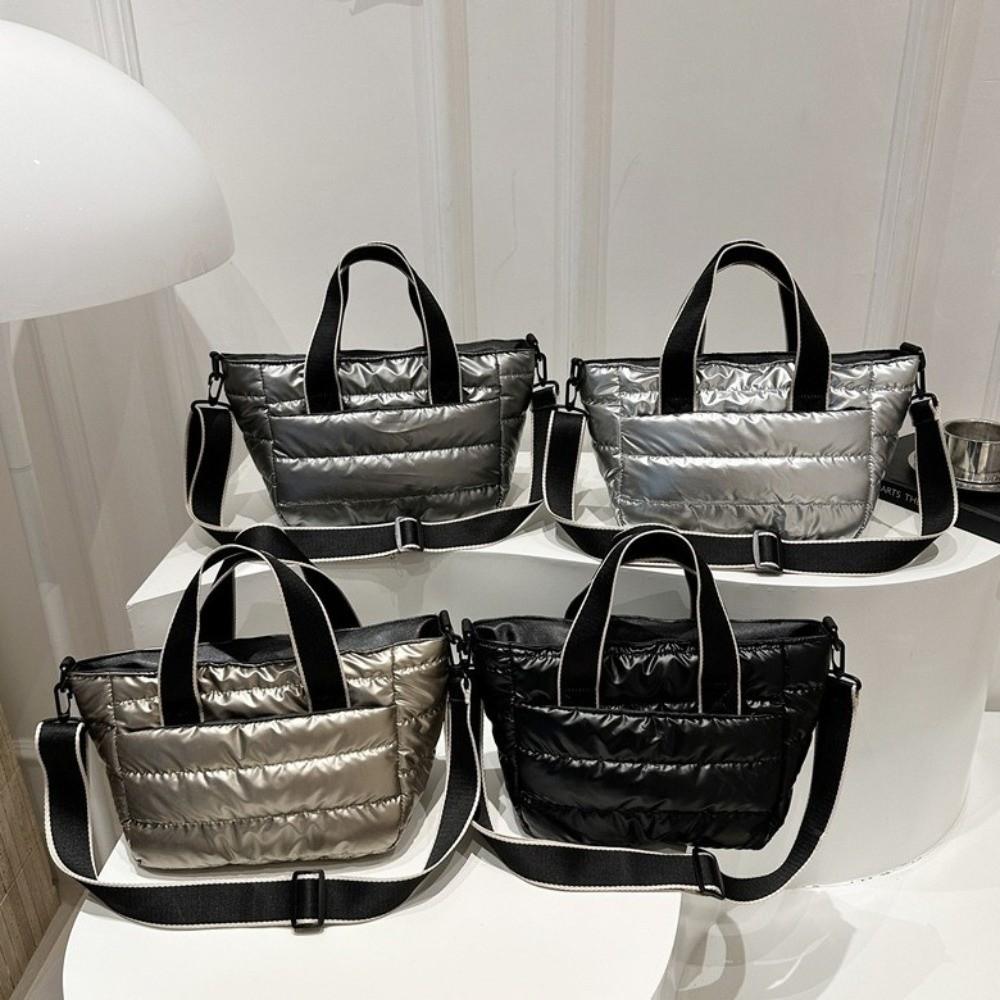 Large Capacity Lightweight Space Shoulder Bag Space Cotton Winter Quilted Crossbody Bag  Female Use