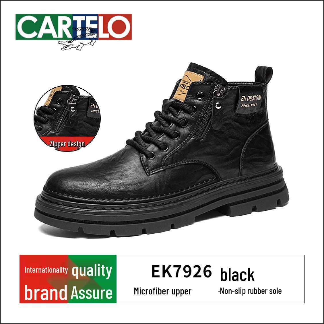 Men s British Style High-Top Leather Hiking Boots for Autumn 44