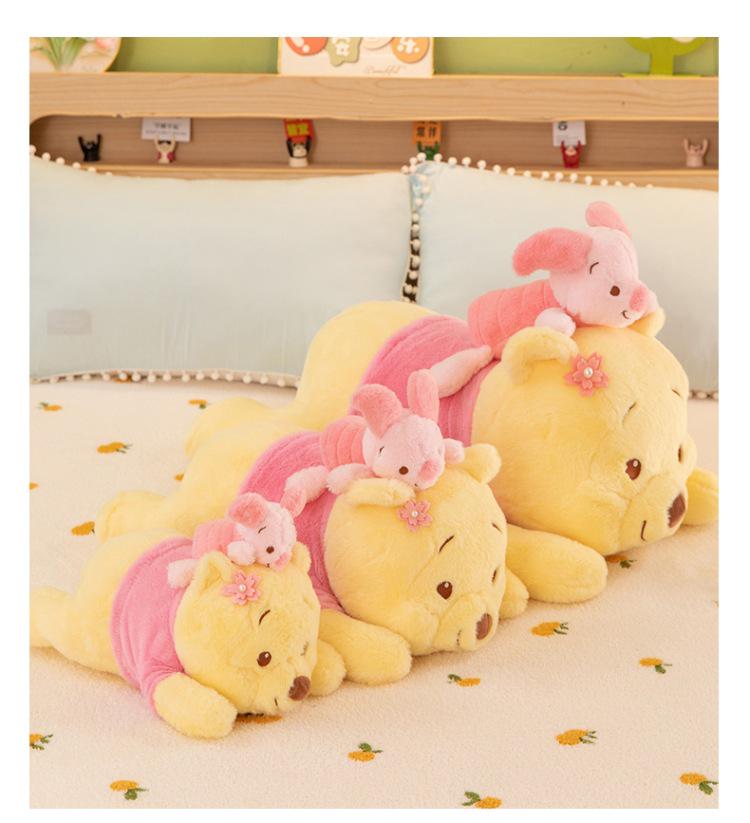Entzückendes liegendes Bären-Plüschkissen - Ferkel & Winnie Puuh Puppe für Kinder und Mädchen