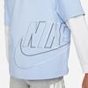 Nike Kids Logo Patchwork Fake Two-Piece Round Neck Long Sleeve T-Shirt Kids Tops Light-Blue FN9194-479