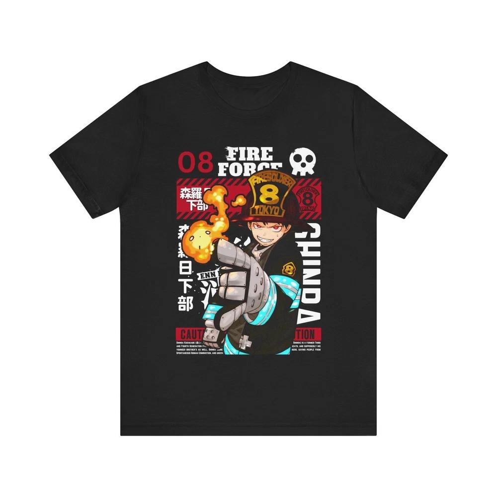 Anime Fire Force Shinra T Shirt Size S 4XL BLACK Size S 4XL S