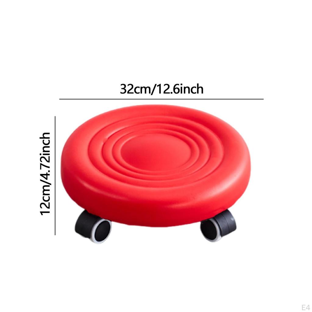 Low Height Rolling Stool Foot Rest with Wheels Movable Thickened Cushion Step Stools Roller