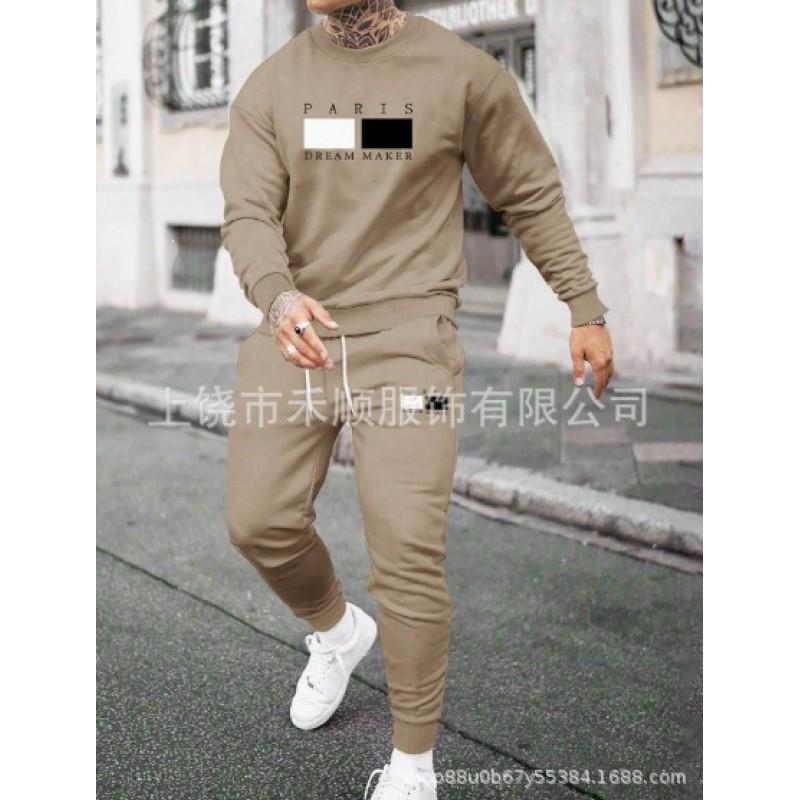 Mens Casual Hooded Sweatshirt Set Long Sleeve Tracksuit Lightweight Sporty Outfit Teens Young Adults