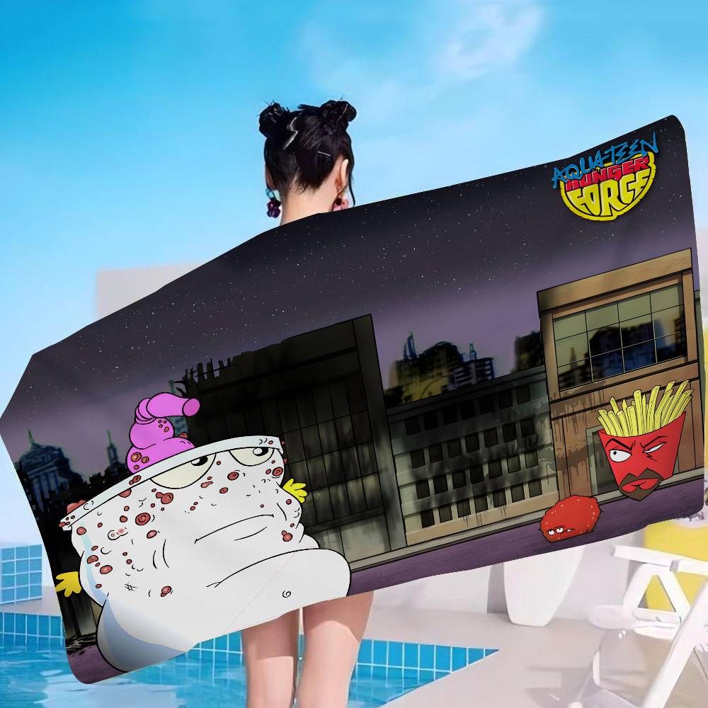 Cartoon A- AquaS Teen Hunger Force Große Mikrofaser Strandtücher Schnelltrocknendes Handtuch Sandstrandtücher Handtuch für Pool Reisen Schwimmen