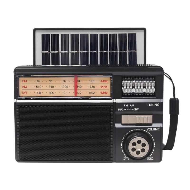 Compactly Solar Operated Multiband Radio With Rechargeable Battery And Global Voltages Compatibility