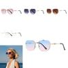Fashion Metal Frameless Square Sunglasses With Uv400 For Outdoor Activities