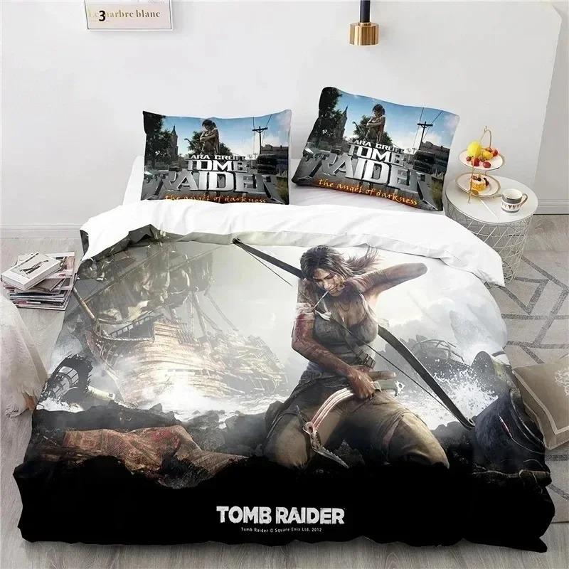3D Print Tomb Raider Bedding Set for Boys Girls Twin Queen Size Duvet Cover Pillowcase Home Textile