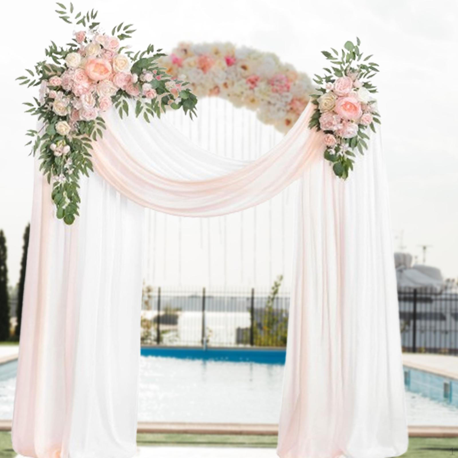 

Artificial Wedding Arch Flowers Kit Flower Swag Green Leaves Fake Rose for рожевий