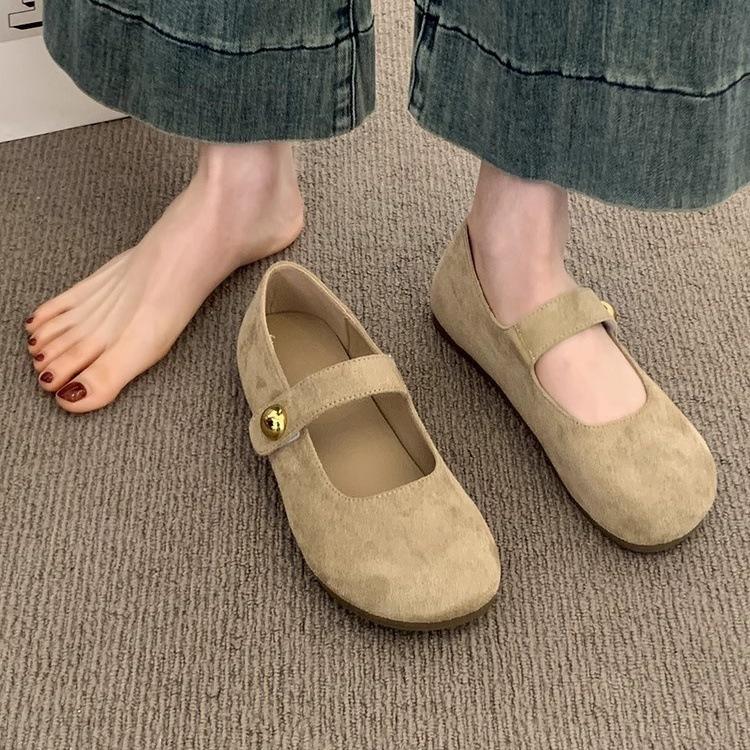 Yellow Shoes Women's New Spring and Summer Single Shoes Flat Mary Jane Women's Shoes Retro