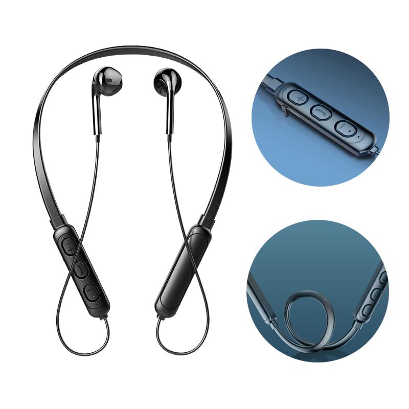 Skin Friendly Silicone Noise Reduction Semi In Ear For Sports And Running Neck Mounted Wireless Sports Bluetooth Earphones