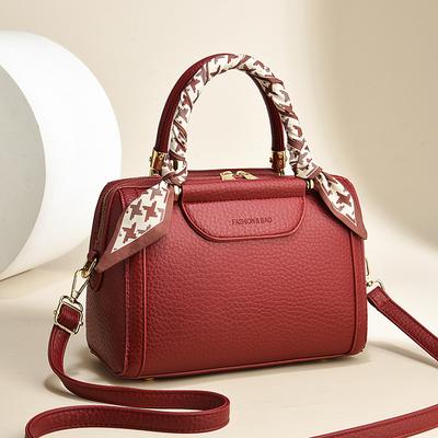 Boston Women's Bag 2025 New High-end Bag Pu Large-capacity Shoulder Messenger Bag Women's Handbag Women's