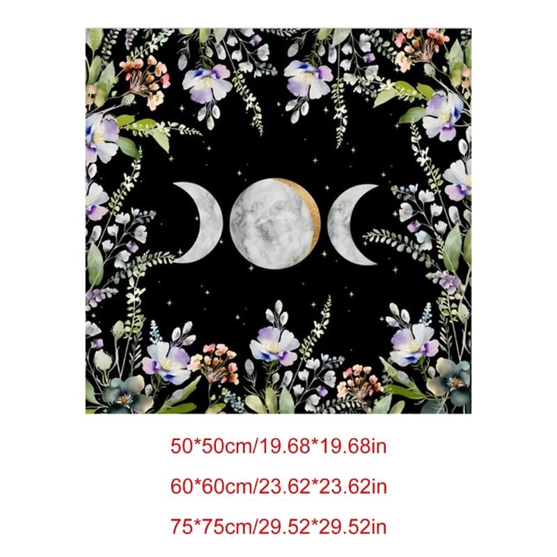 Celestials Flower Tarots Tablecloth Sun and Moon Sacrifice Divination Cloth for Card Readings And Divination