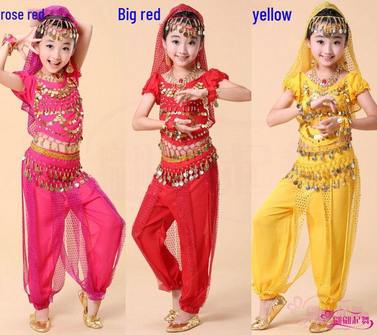 Bauchtanztanzkostüm für Kinder - Indisches Auftrittskostüm für Mädchen