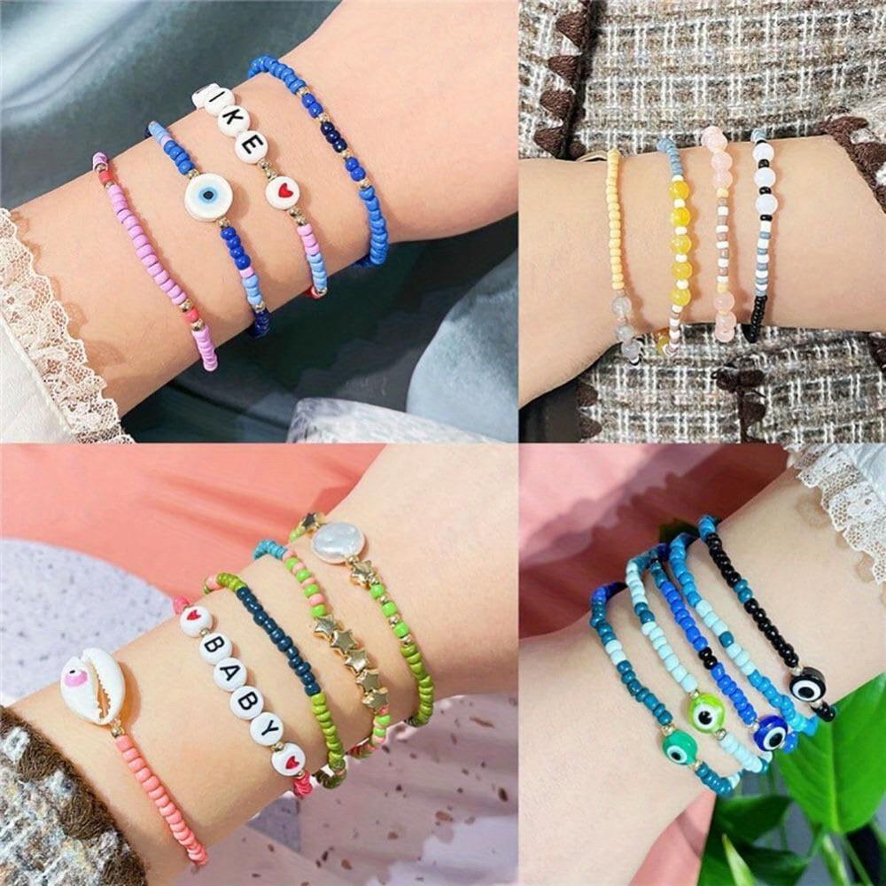 30/50/100g Böhmischer Urlaubsstil zufällige gemischte Farbe Acryl-Reisperlen DIY Armband Halskette Ohrringe