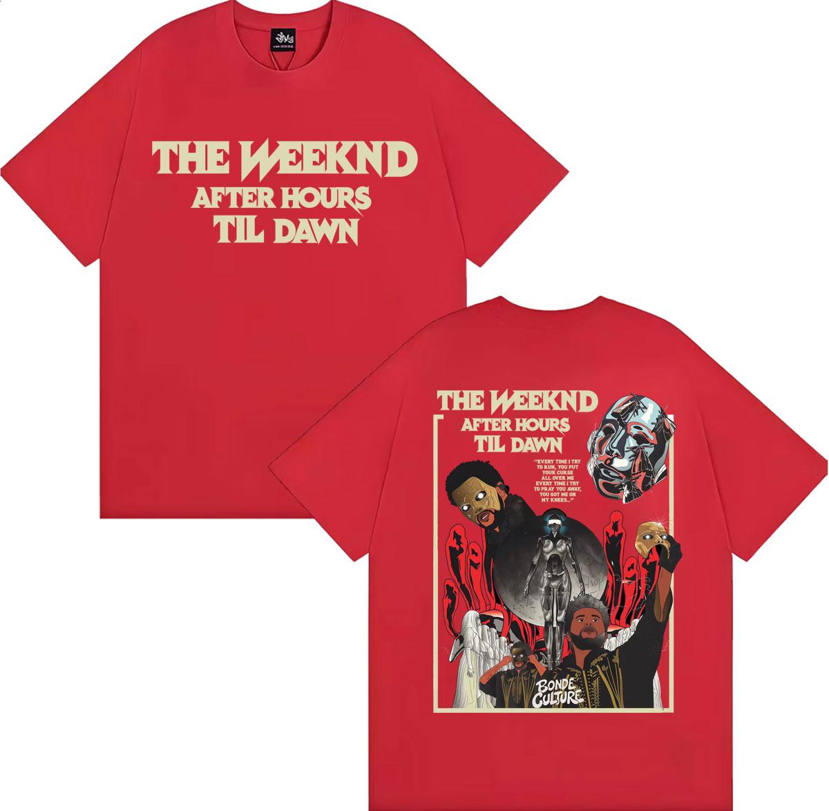 

The Weeknd After Hours Til Dawn 2026 World Tour Tshirt Unisex Women Harajuku Hip Hop Classic T Shirts Summer Casual ONeck T Shirt S